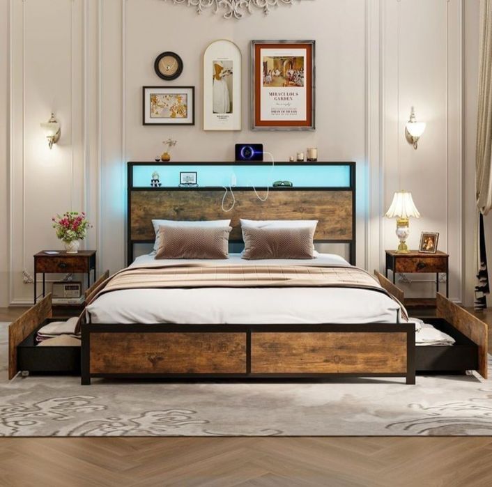 Двуспальная  Кровать Loft krovat темир крават metal kalavat Лофт