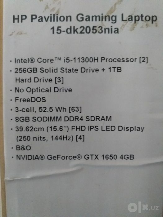 HP PAVILON gaming Laptop 15-dk2053nia karopka dakimenti bor