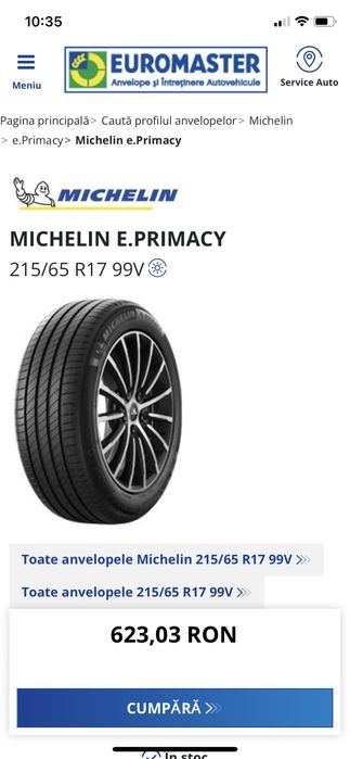 Vînd anvelope vară 215/65/17 Michelin an 2024  folosite 5 mikm 1250lei