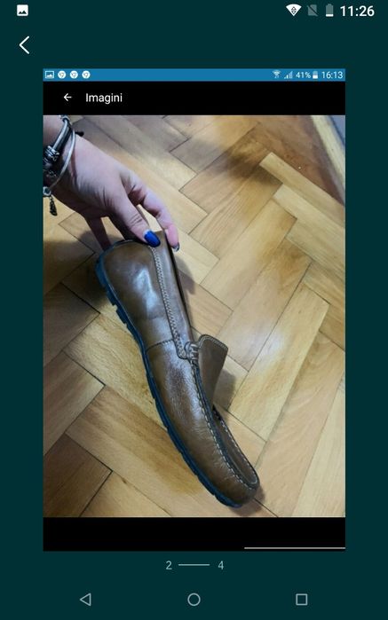 Mocasini Noi Piele Naturala 100% Nr:43
