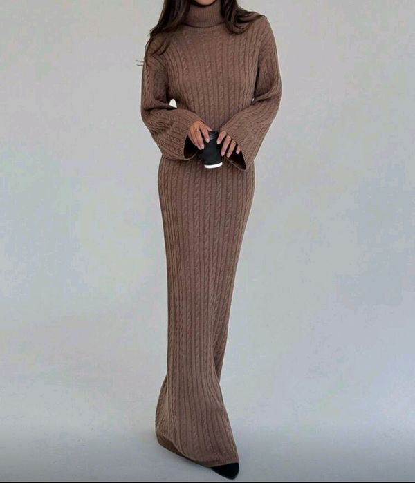 Дълга плетена рокля