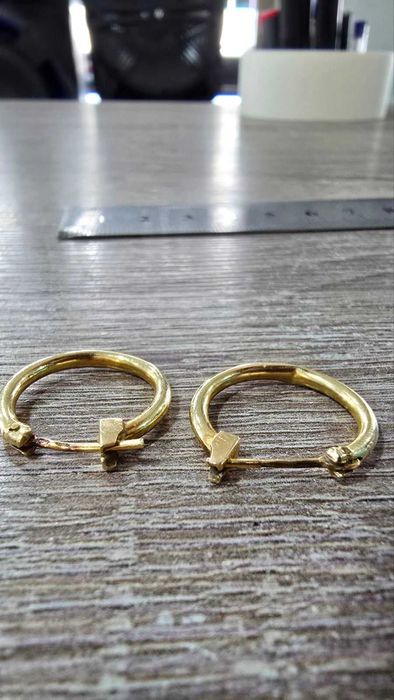 Златни обеци 18 карата 1.4 грама