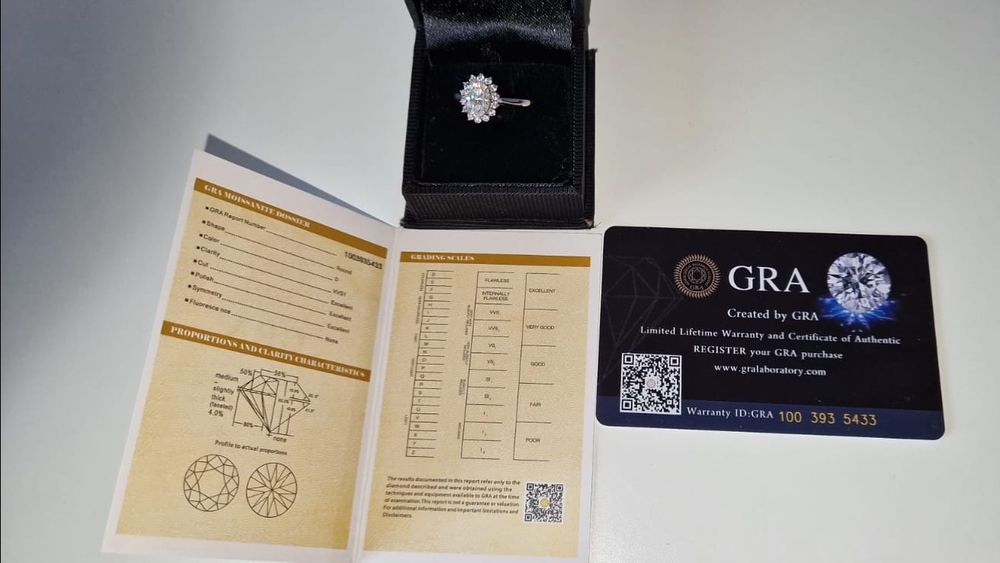 Inel Argint 925 cu Moissanit (Testat Pozitiv / Certificat GRA)