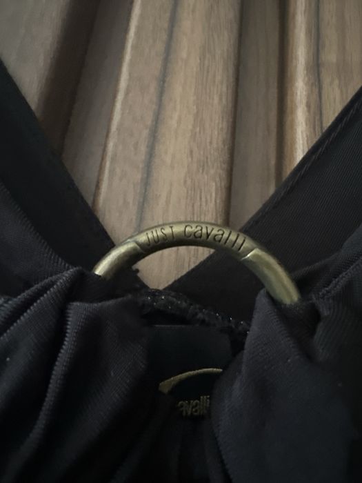 Рокля Just Cavalli черна, официална, еластична