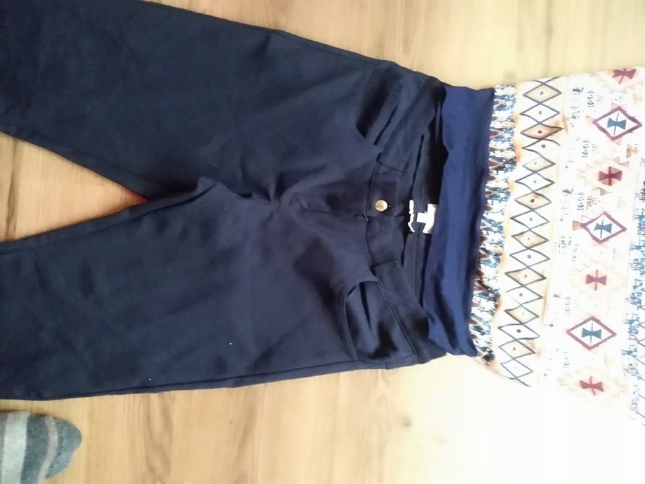 Дамски тъмносин клинпанталон с блузкa