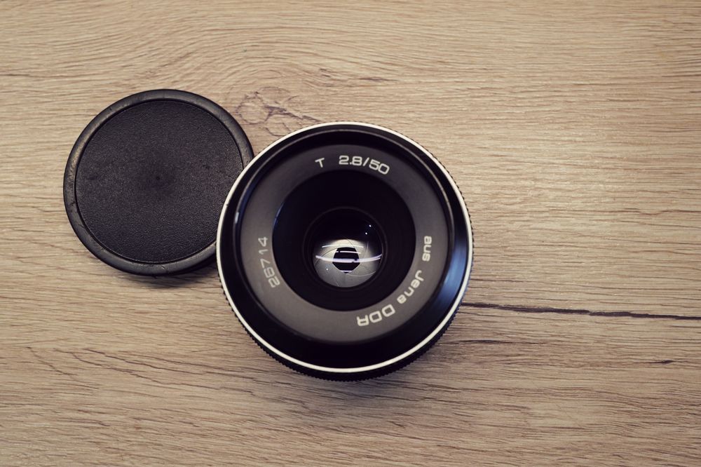 Obiectiv Carl Zeiss Tessar 50mm F2.8 T Aus Jena DDR montura M42 filet