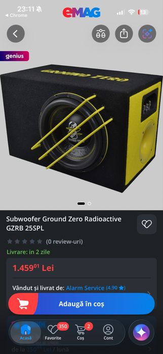 Vand subwoofer ground zero