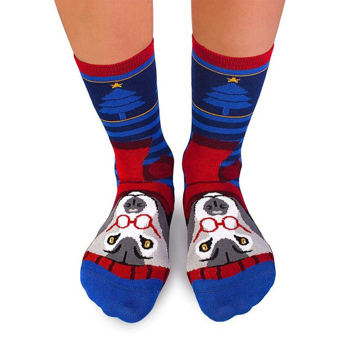 Pirin Hill Коледни Бамбукови чорапи с Вълк, р-р 27-30 +подаръчна кутия