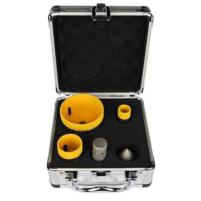 Боркорони диамантени за гранитогрес, фаянс, 20-68 мм, 5 части, с конус