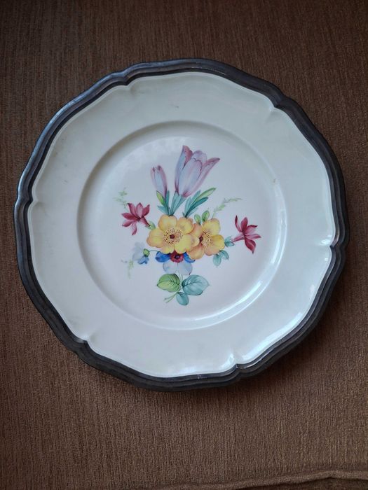 6 farfurii portelan Rosenthal,décor floral,manual,vezi descriere+foto