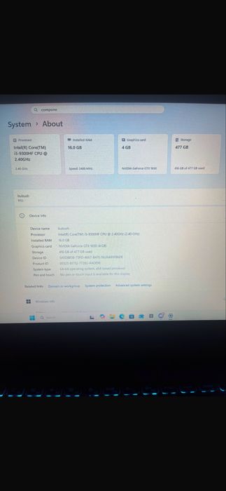 Vand laptop lenovo gtx 1650 ,i5 gen 9