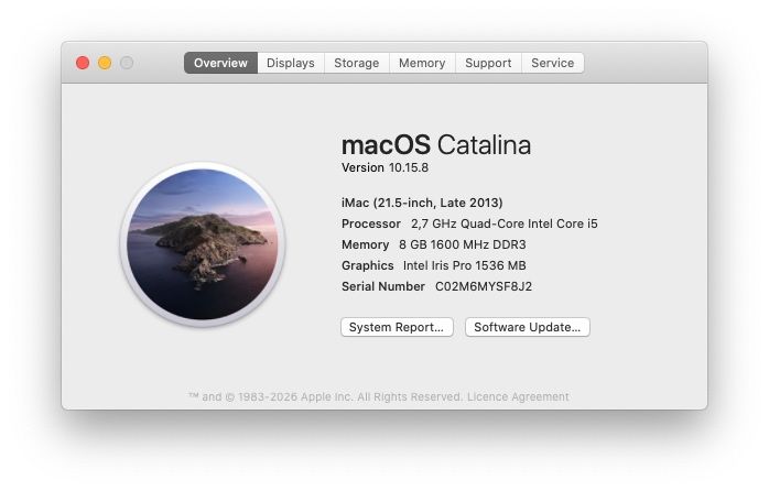 iMac 21.5 late 2013 Intel i5 2.7GHz 8Gb 1TB
