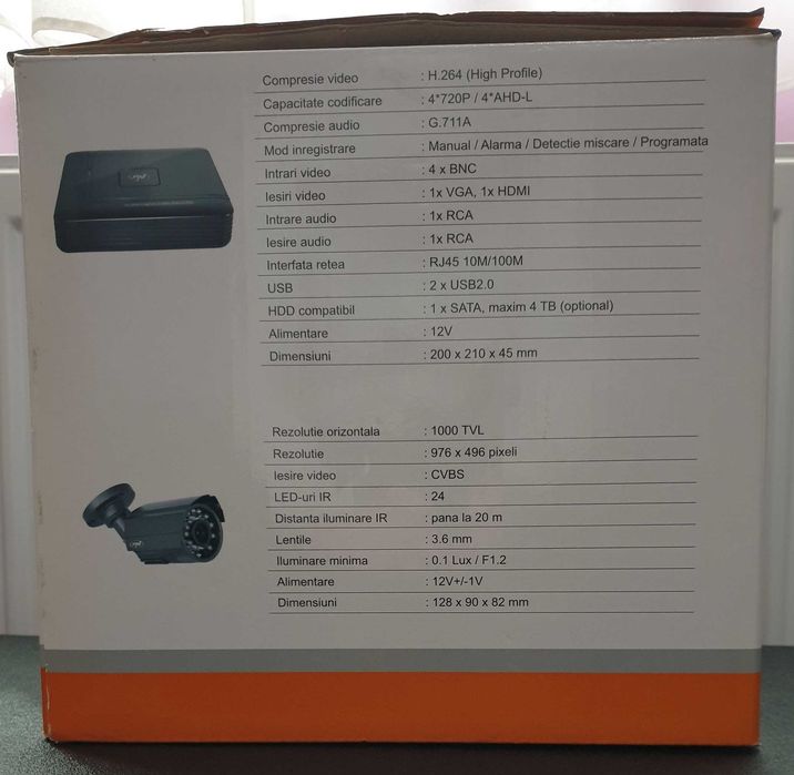 Kit Supraveghere Video PNI, DVR+ HDD WD 1TB, 4 camere noi