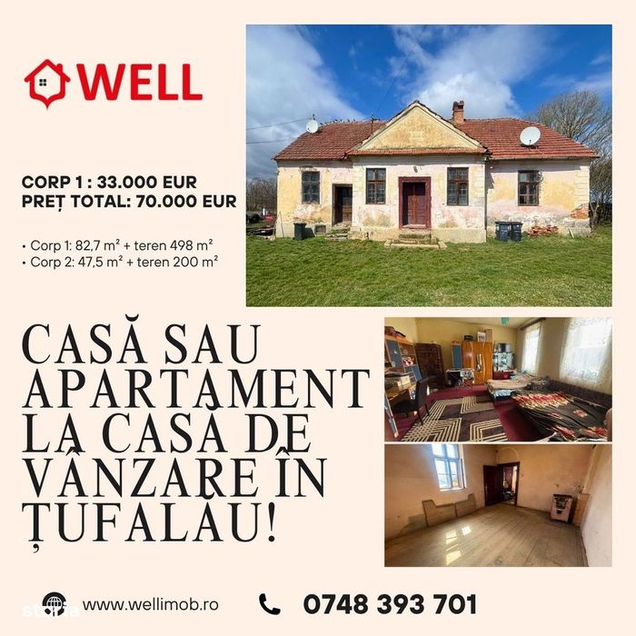 Casă sau parte de casă de vânzare în Țufalău!
