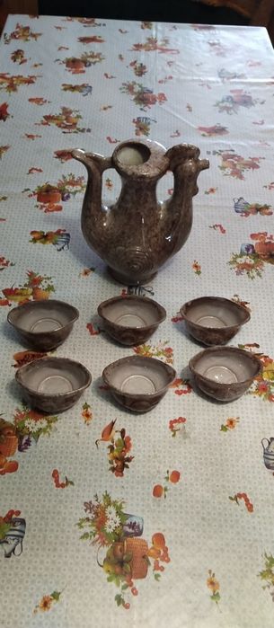 Керамичен комплект Кана с 6 чаши за вино,саке и др. питиета