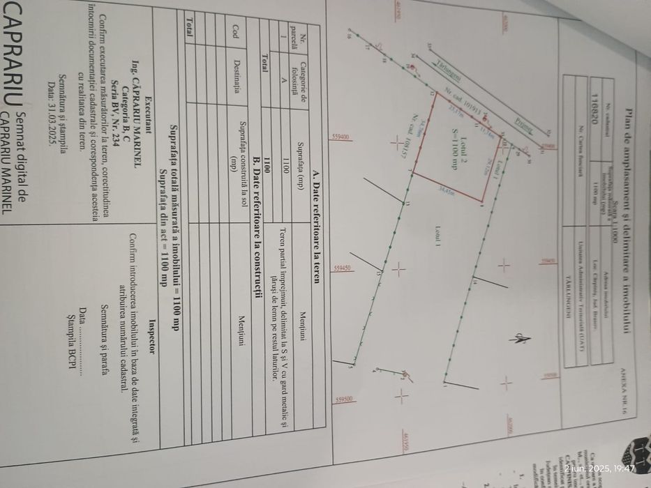 Vând teren intravilan