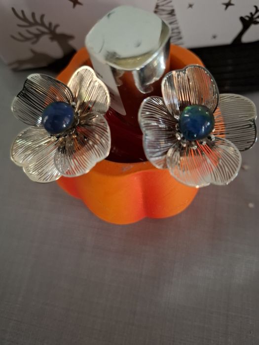 Cercei alexandrit Hong Kong placați cu argint 3 cm foarte usori