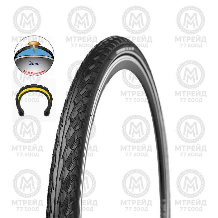 Въшна гума за велосипед LIGHTING (28 x 1.25), Защита от спукване - 3mm