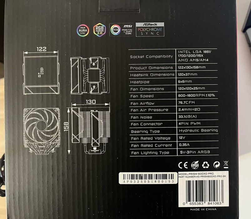 Cooler AlphaGear Prism 60DXD PRO RGB + ecran temperaturi, nefolosit - Garantie PC garage