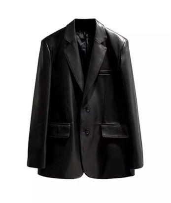 Женский пиджак эко-кожи оверсайз