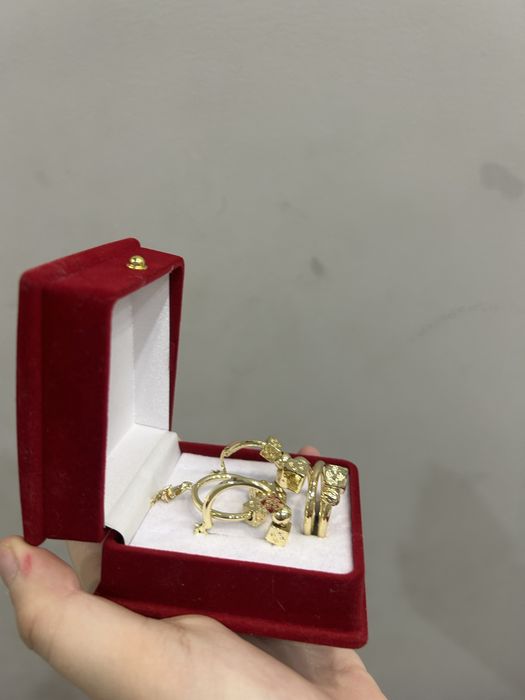 Комплект украшений из медицинской стали кулон, серьги, кольцо