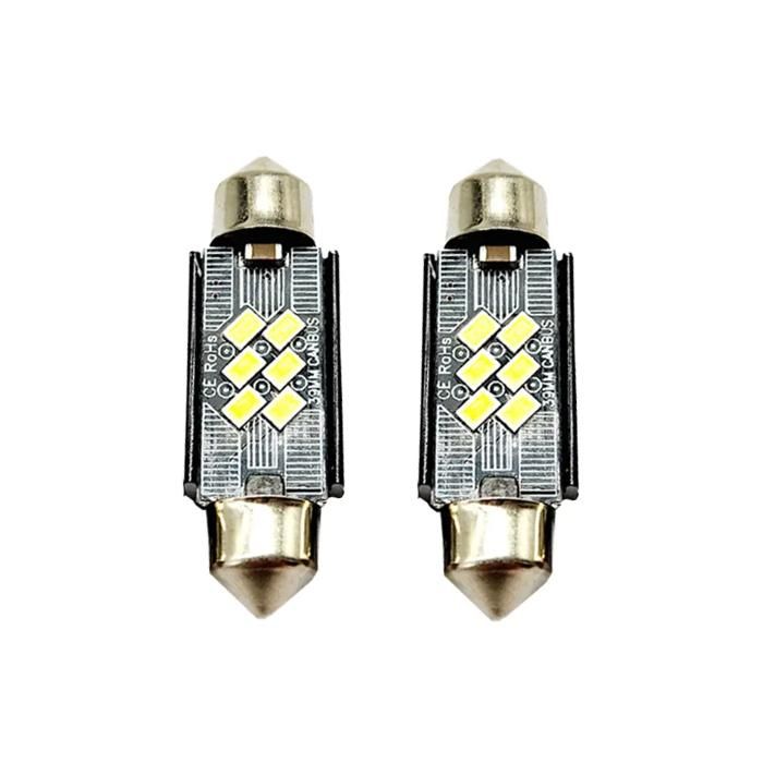 диодни крушки festoon 12v 6 x 3020smd canbus 2бр/к-т 39мм flyseen ...