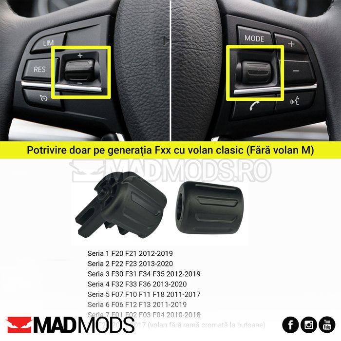 Set 2 Butoane Rotite Volan BMW F01 F07 F10 F13 F20 F30 F32 F34 F36 F35