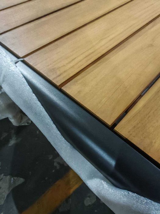 Луксозен трапезен сет CONTRASTO - естествено тиково дърво и алуминий