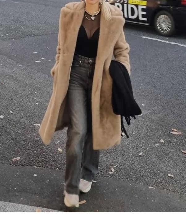 BSB дълго палто изкуствен косъм