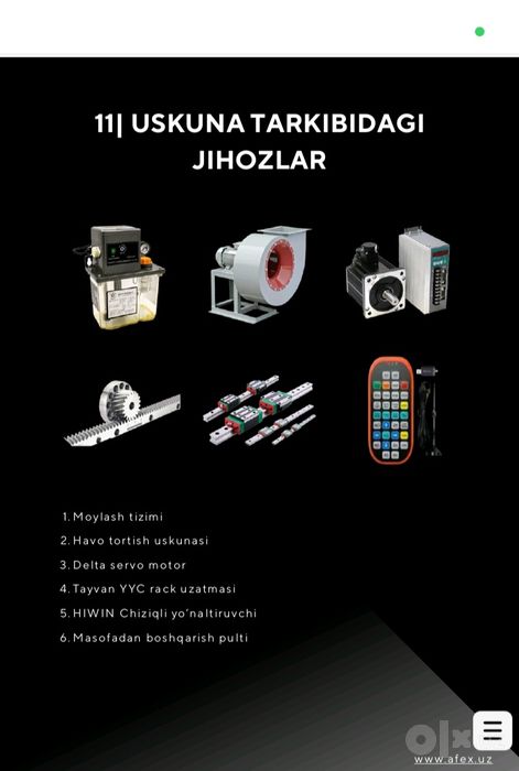 Лазерный станок для резки металла 1.5 kw
Metal lazer stanok