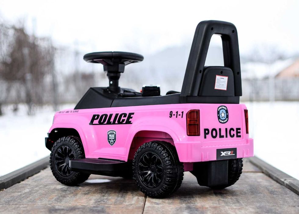 Masinuta 2 in 1 cu pedala elecrica Police QLS-993 30W 6V cu BT #Pink