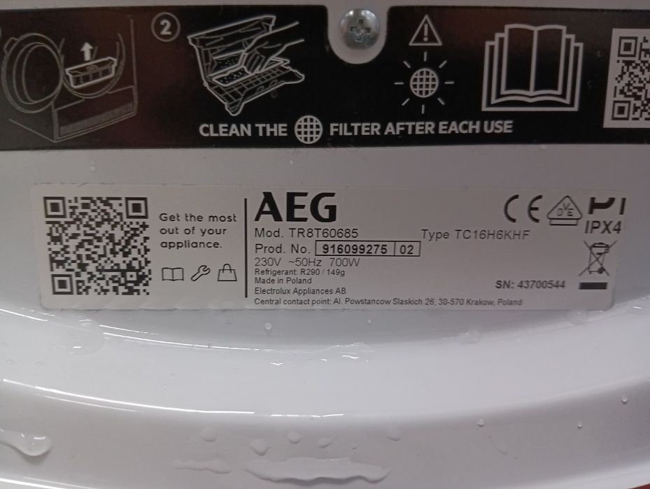 Като нова сушилня с термопомпа Аег Aeg Series 8000 А+++ 8кг 2 години гаранция!