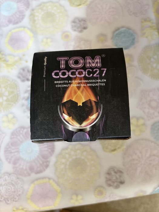 Tom Coco Gold 27 mm 1 Kg Кутия Въглени за Наргиле
