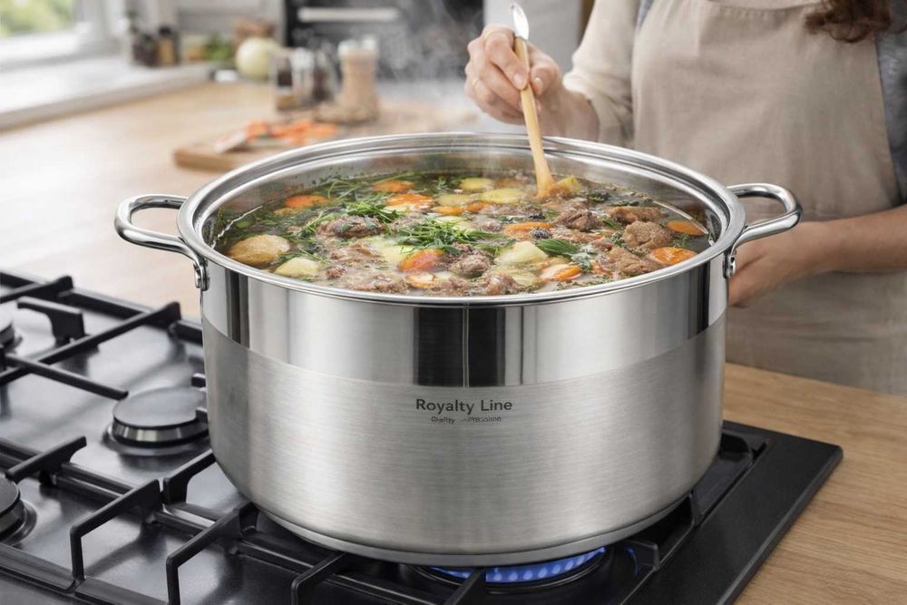 Cratita Inox 40x16 cm 20L Royalty Line cu Capac Metal