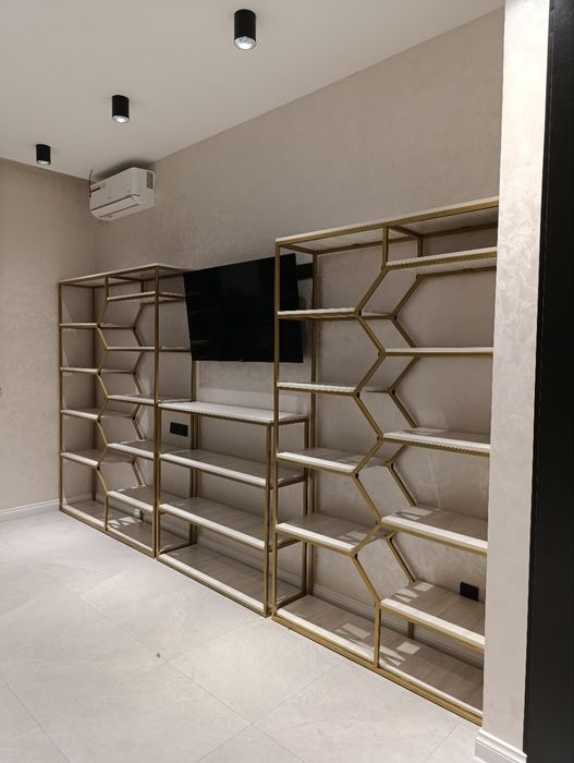 Stelyaj polka loft, chikago, Ari ini gold, shkaf tilla rang полка шкаф