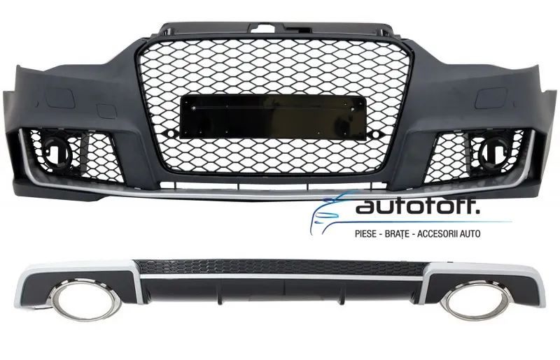 Bara fata RS3 si difuzor bara spate pentru Audi A3 8V (12-15)