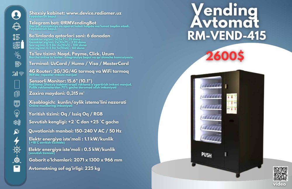 vending sotuv avtomatlari