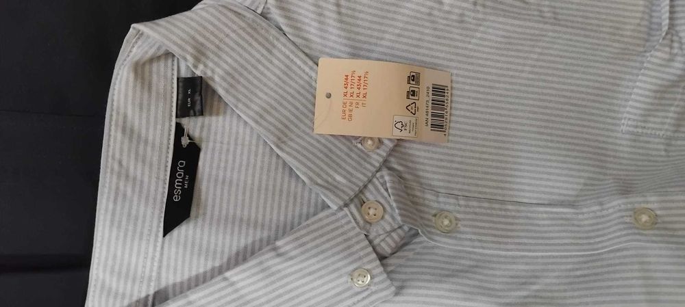 Cămașă bărbați XL/44,alba si bleumarin