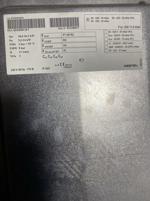 Placa centrala termica westen