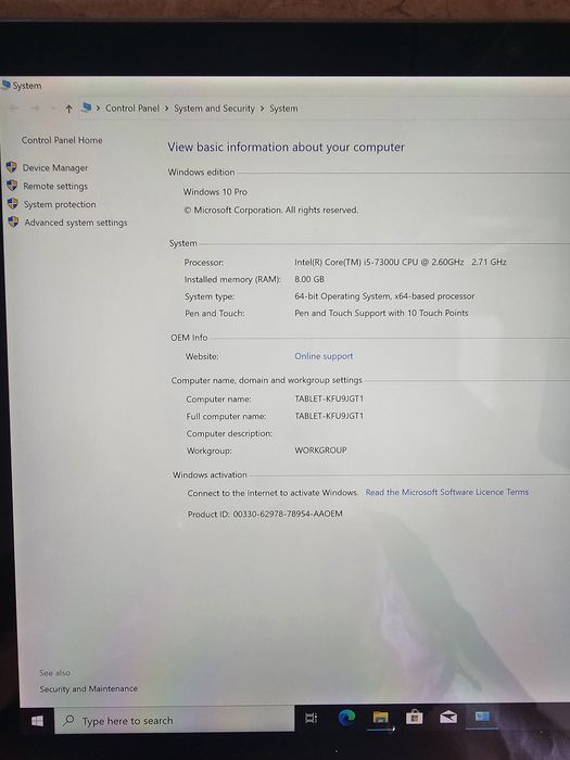 Microsoft Surface Pro  5 cu Intel Core i5-7300U 12,3 inch 8 GB RAM, SSD de 256 GB Platinum
