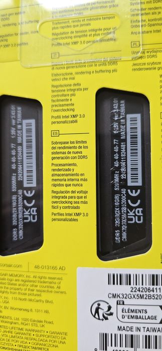 Ram Corsair Vengeance Kit 32Gb Ddr5 5200 Mhz Nou