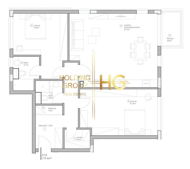 Продава се Тристаен апартамент в к.к. Св.Св. Константин и Елена - 137 кв.м за 1903 €/кв.м - Снимка #7