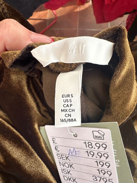 парти велурена рокля HM размер S