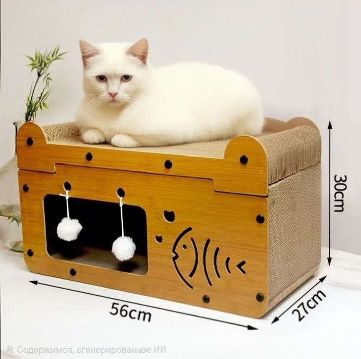 Кошачьи домики, лежанки, игрушки, новые.