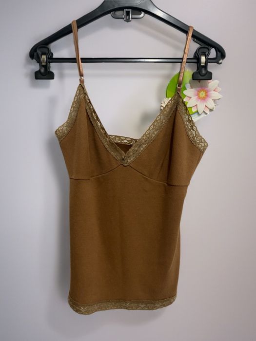Top Tip Corset - Foglie Rosse Maro Dantelă