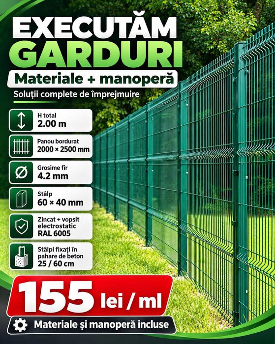 Gard din plasa 5mm / 4.2mm / 3.8 mm /  instalare gard /  montaj gard