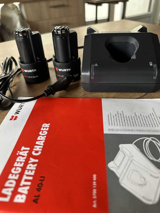 WURTH pachet incarcator AL 40_LI si 2 acumulatori 12V, 2Ah nou