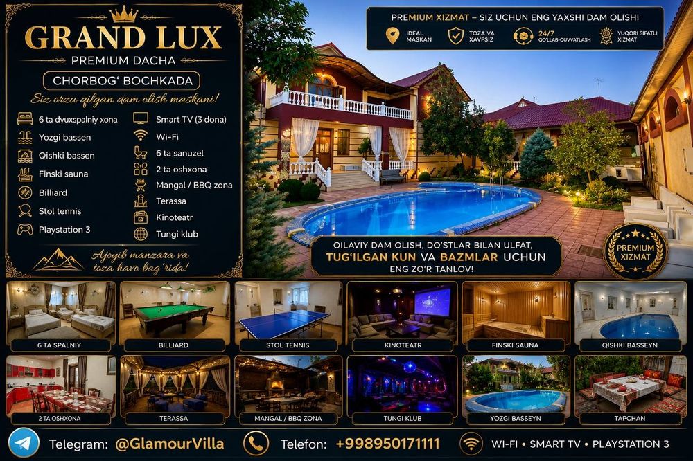 Bez makler Dacha  Chorbog‘ Bochkada premium dacha