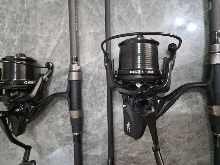 SET 3 Lansete FL EXCIA 3.90m 3.5lbs 2seg + 3 Mulinete PRO FL Arcast XR 10000 NEW 2026