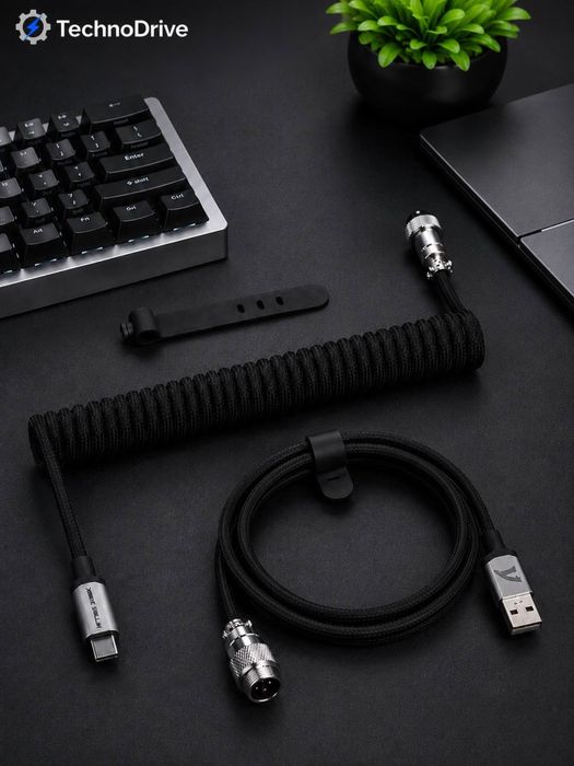 !ATTACK SHARK C01 PRO Premium Coiled Cable